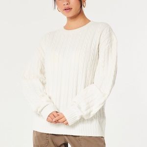 Never worn NWT white cable knit sweater